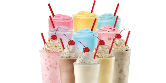 Ice cream shakes and beverages at Sonic.