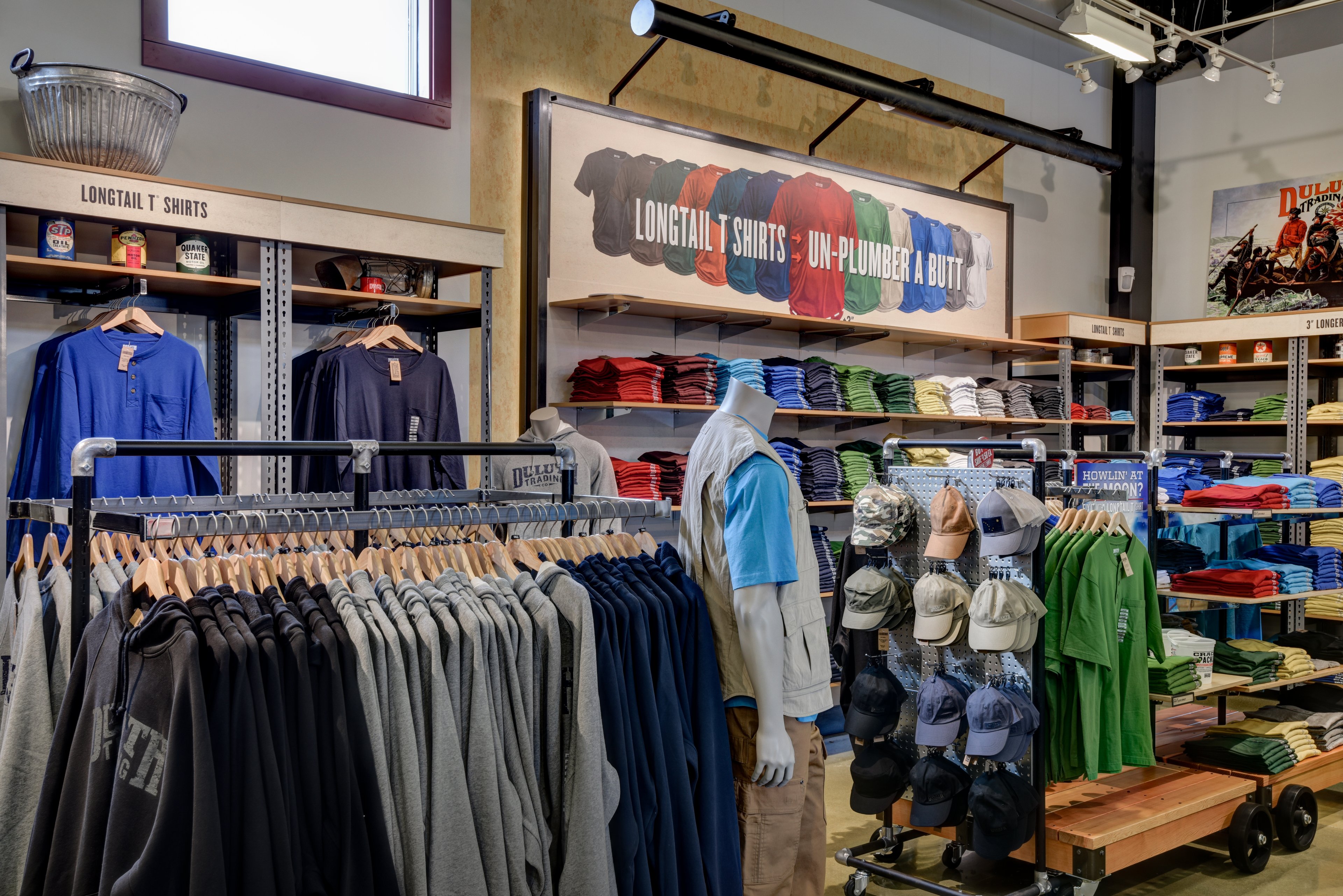 The interior of a Duluth Trading Company store