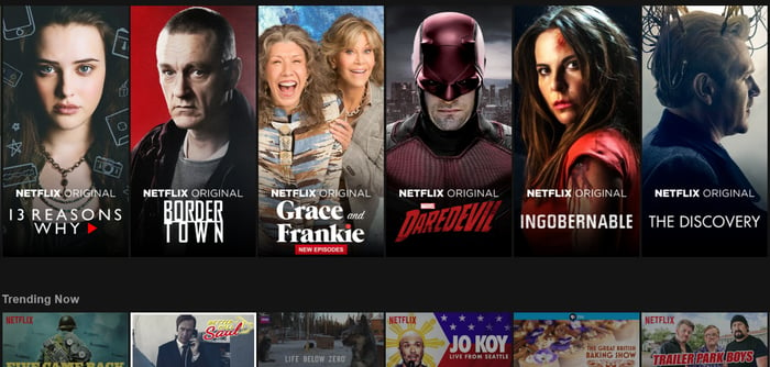 A subscriber's Netflix screen shot.