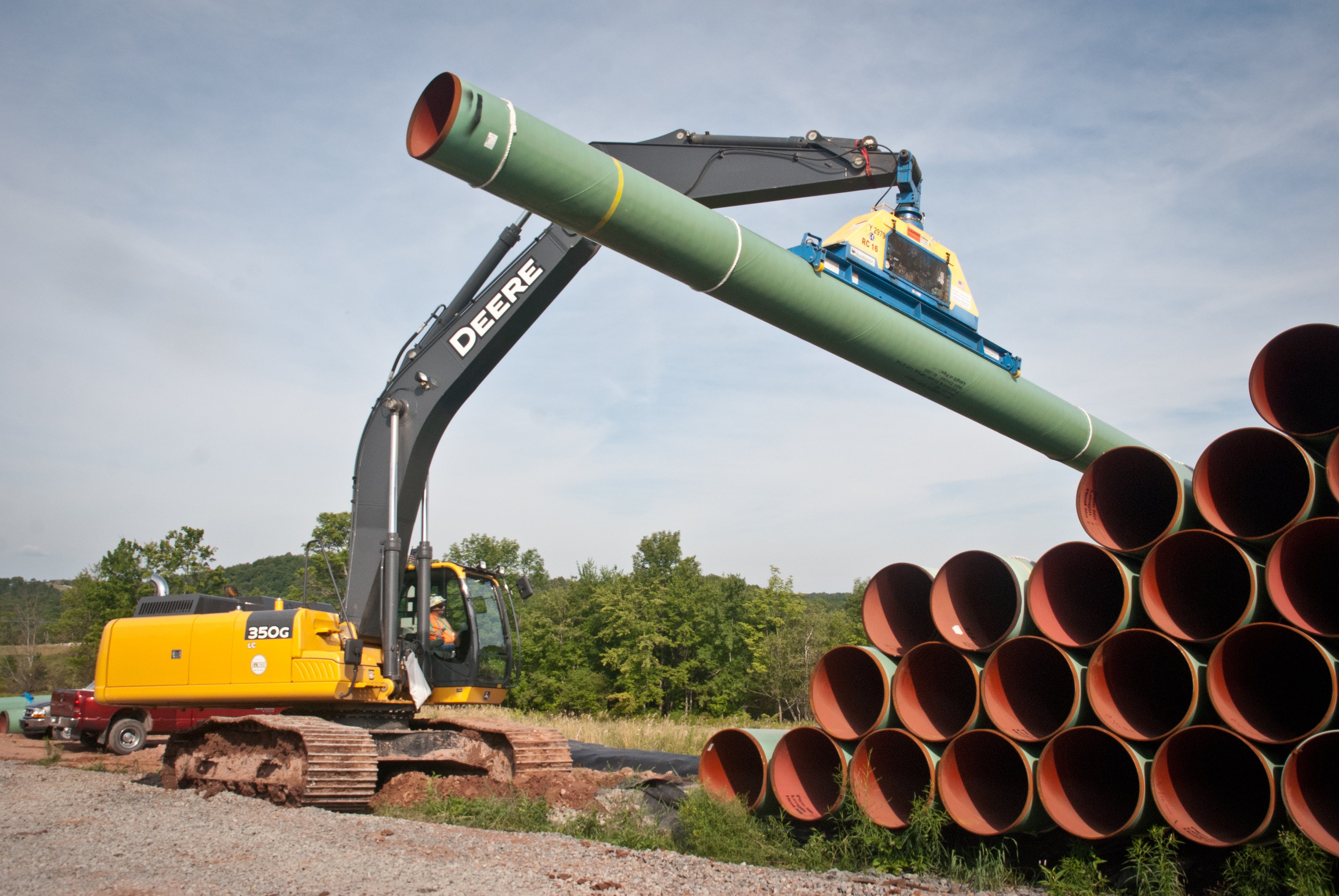 A stack of pipes. 
