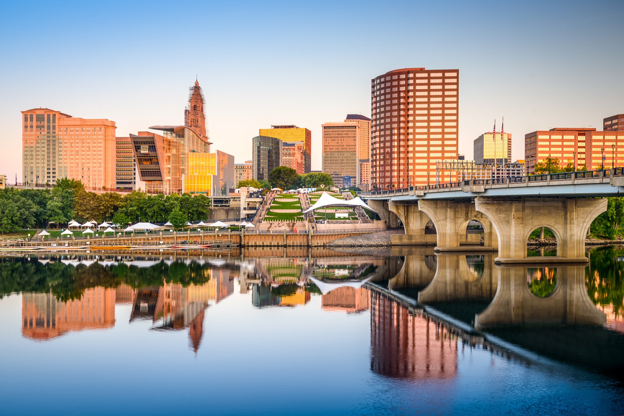 Hartford, Connecticut city skyline.