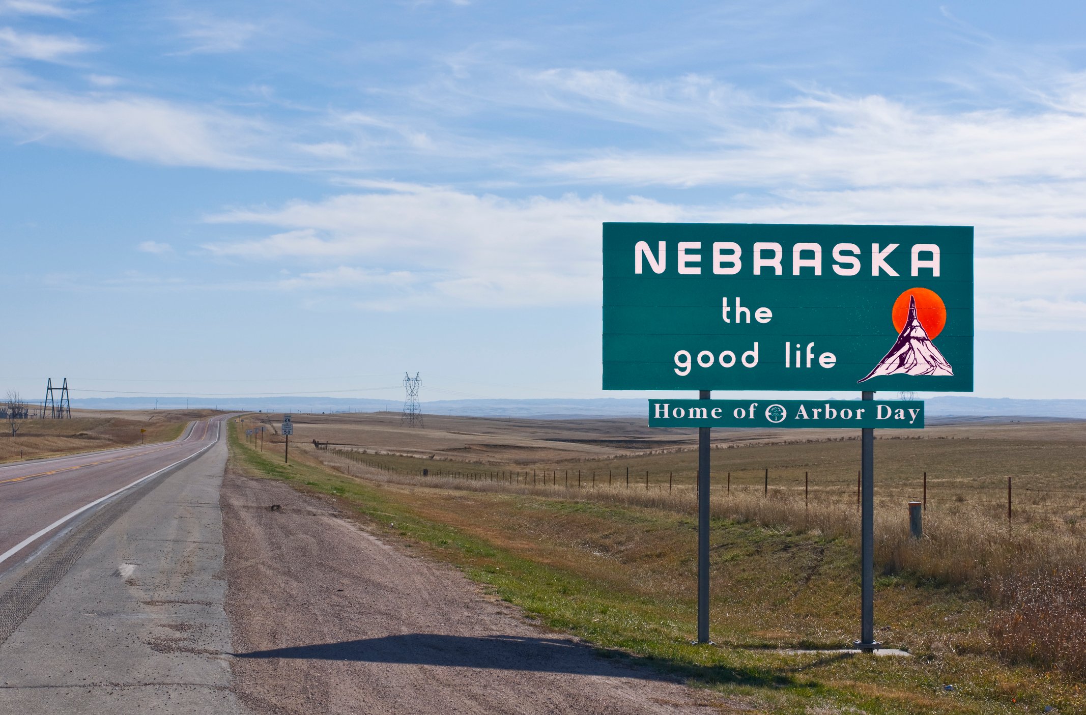 Nebraska welcome sign.