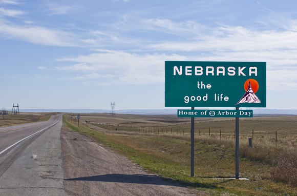 Nebraska welcome sign.