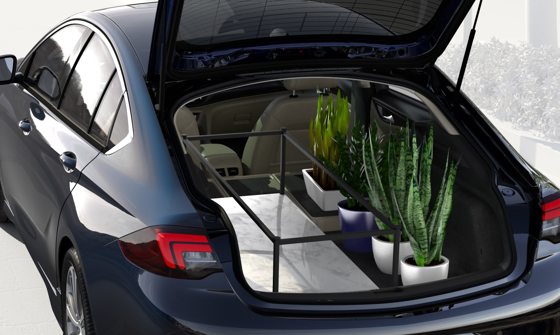 A close-up of the Regal Sportback's cargo area. 