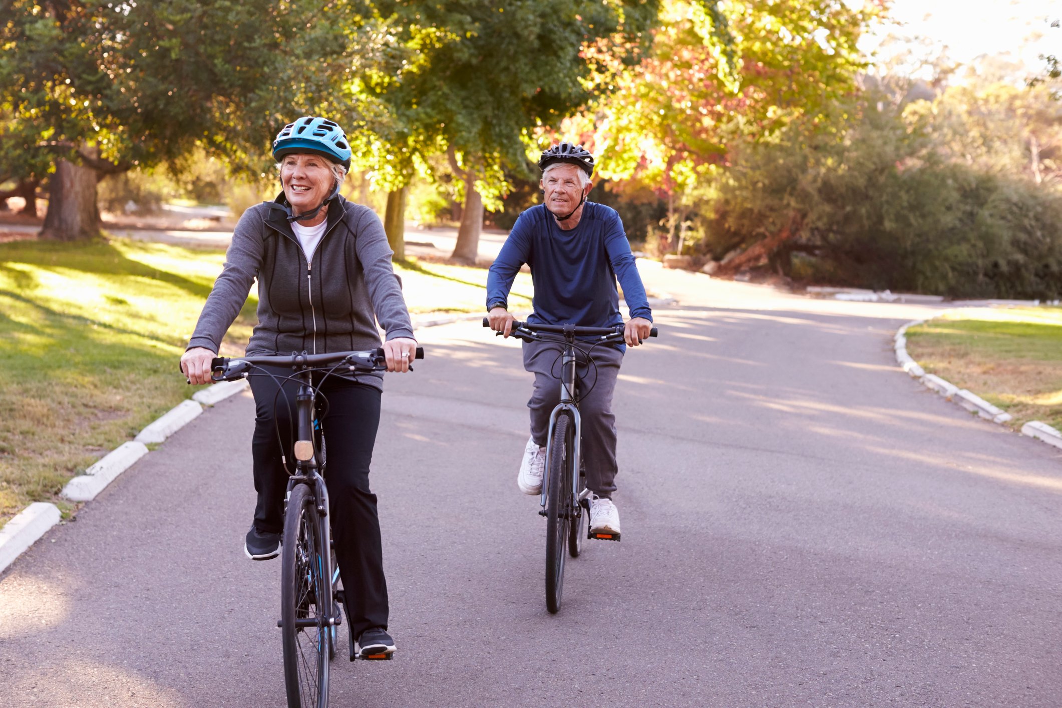 Older couple on bike ride
