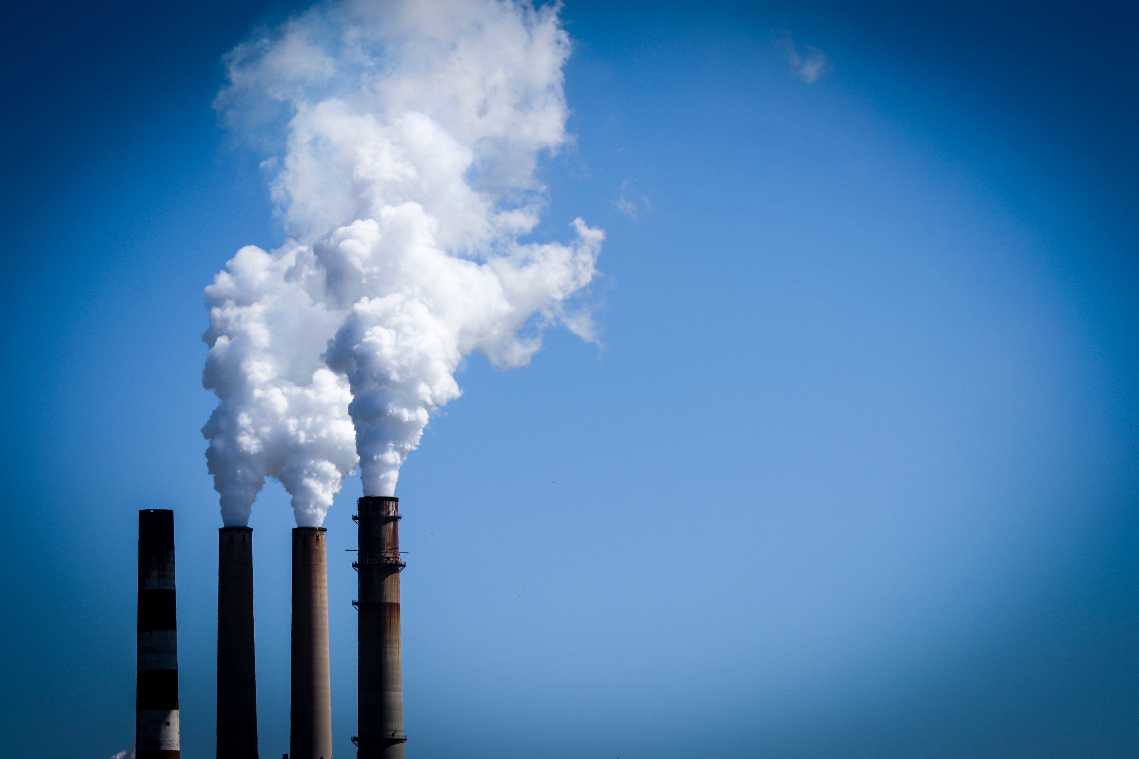Steam rises from a power plant.