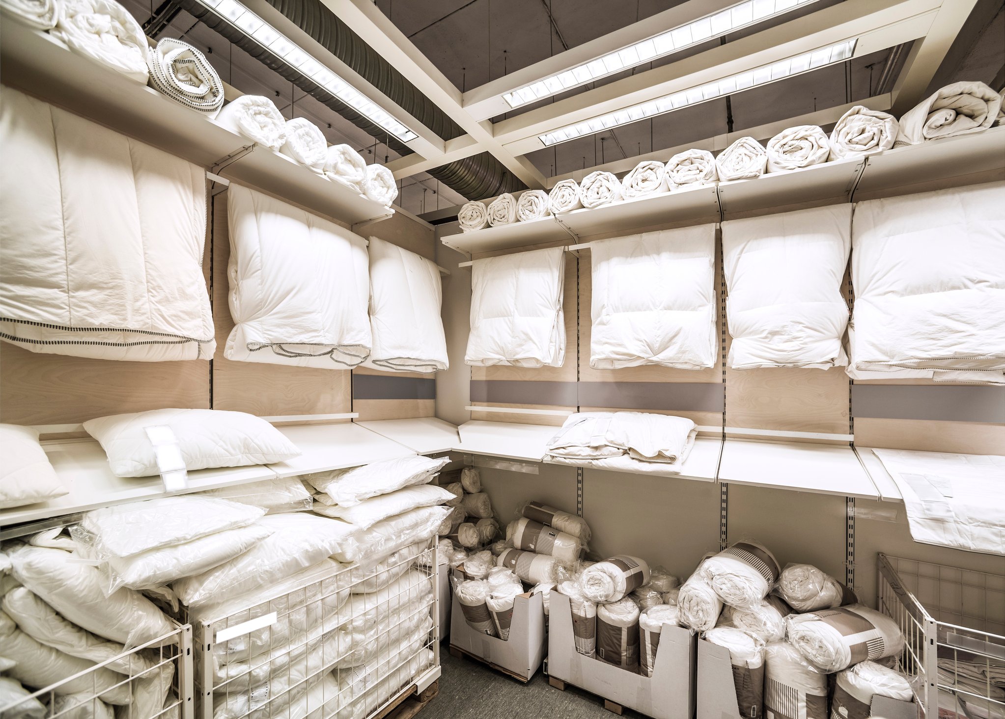 Home furnishings and bedding on display