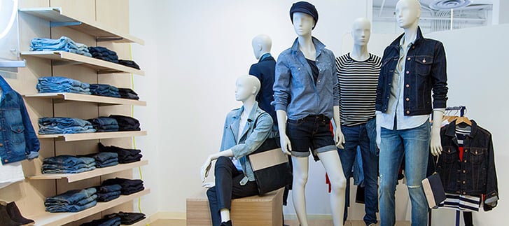 A display inside of a Gap store.