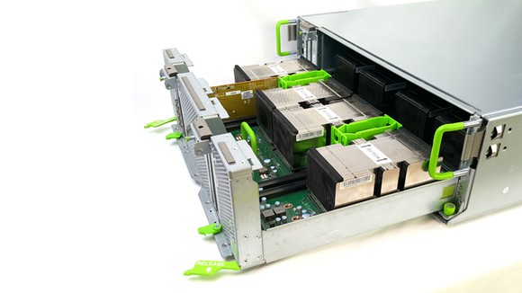 Big Basin AI server pulled open to show interior.