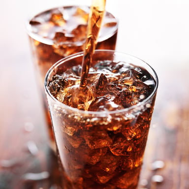 Soda Two Glasses of Ice Cold Coca-Cola