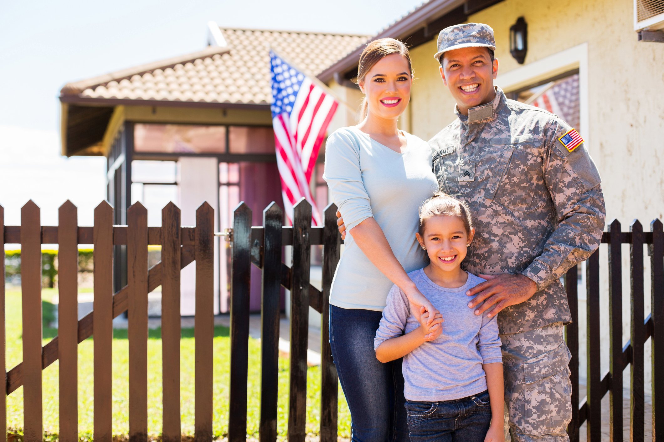 Military member with his family