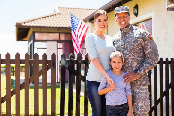 Military member with his family
