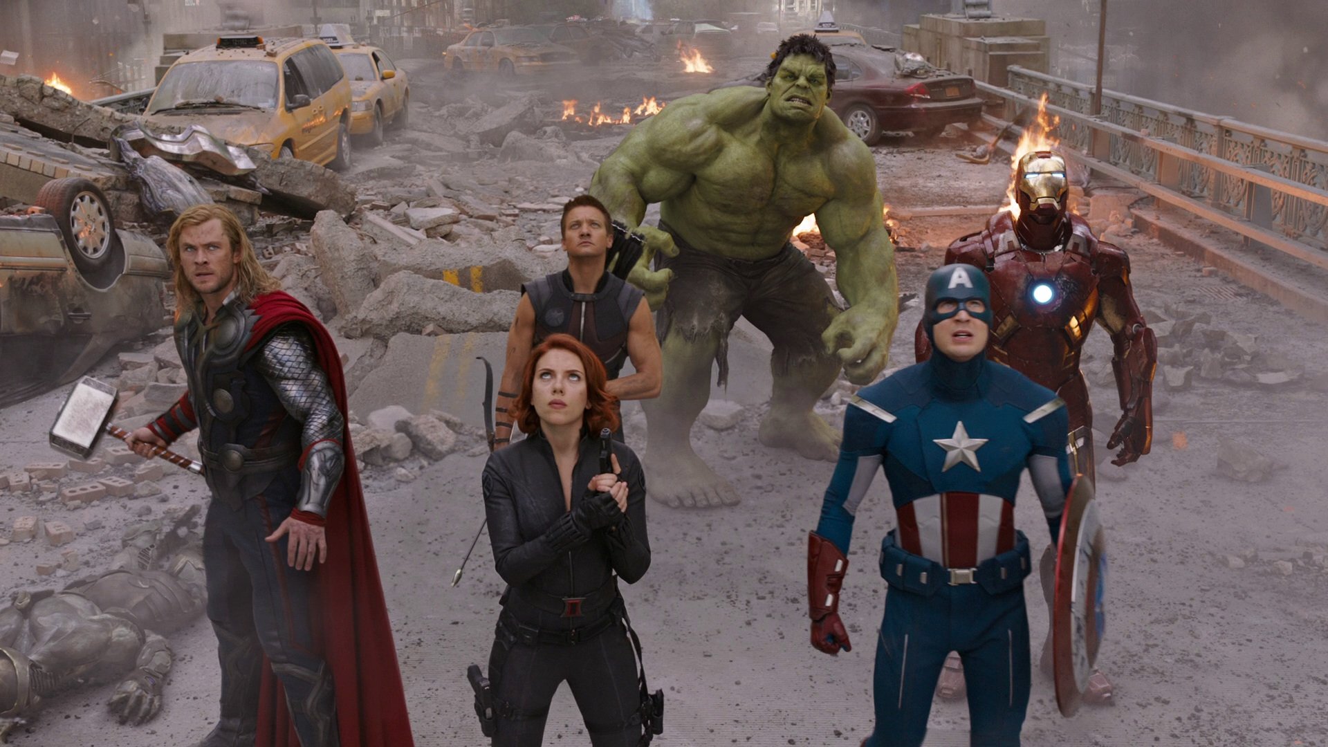 Earth's mightiest heroes facing the alien enemy.