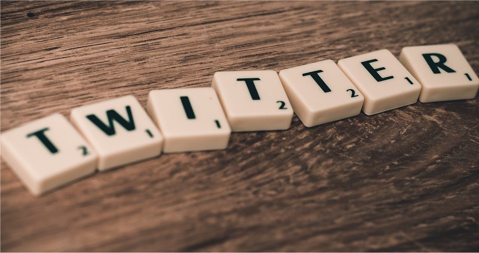 Scrabble pieces spelling out "Twitter".