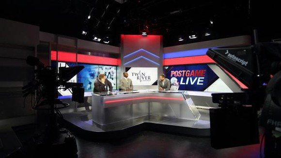 A studio shot of Comcast's sports network in New England