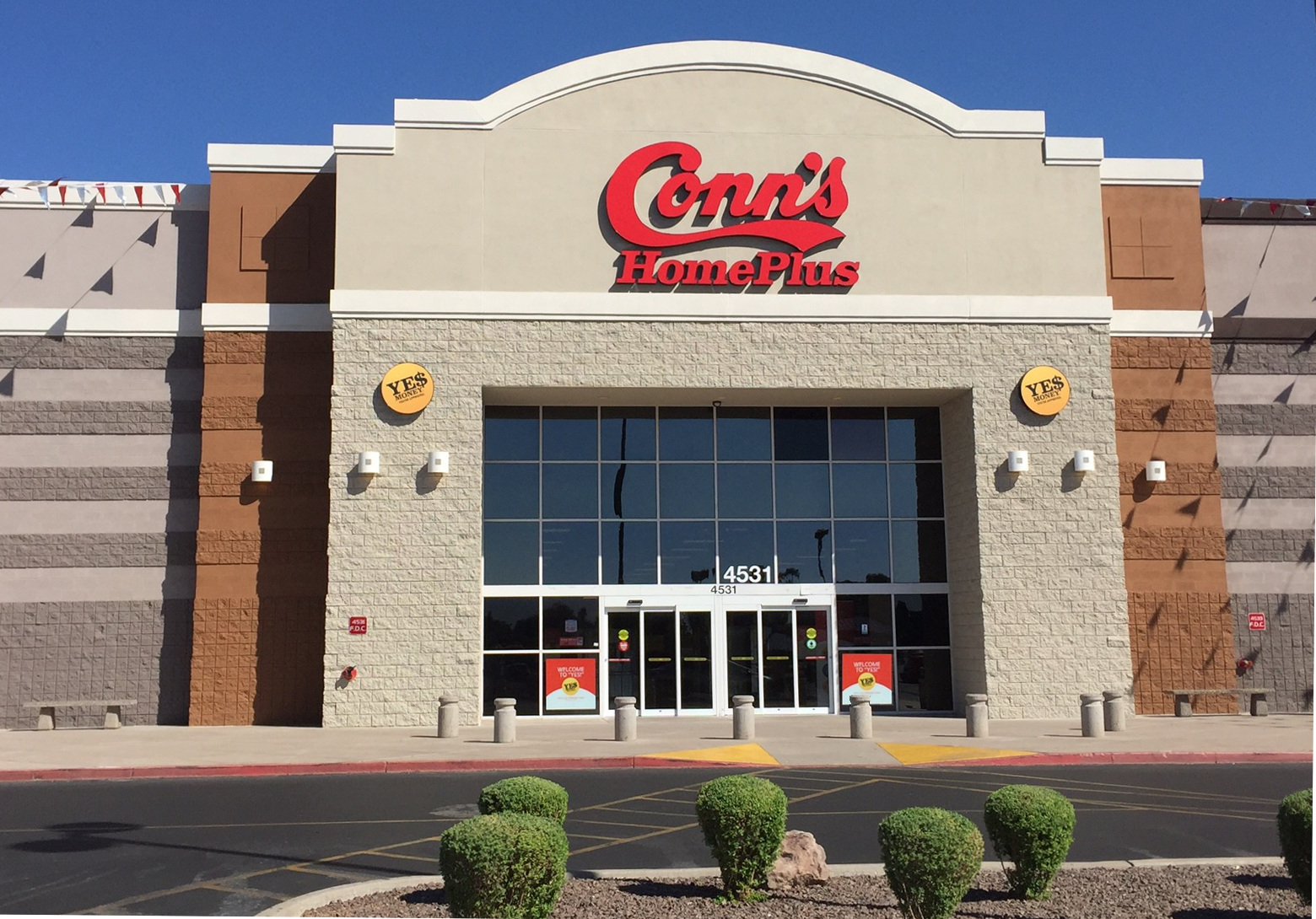 An exterior of a Conn's store.