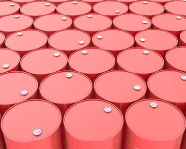 Getty Oil Drums Red