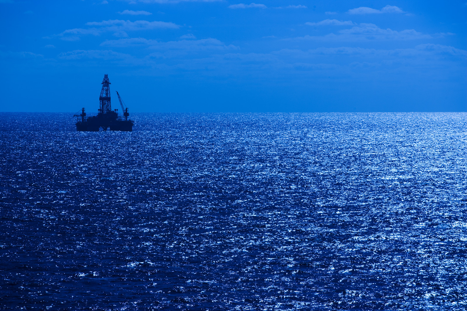 A drilling rig in the Gulf of Mexico. 