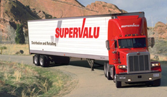A Supervalu truck en route in a delivery