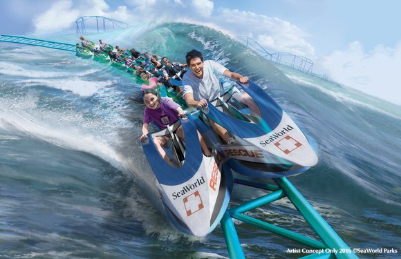 Concept art for a new coaster for SeaWorld San Antonio.