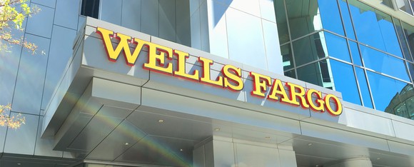 The outside of a Wells Fargo location.