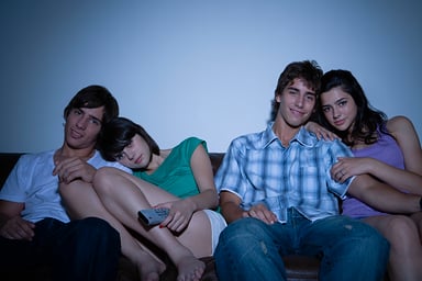 Friends watching TV