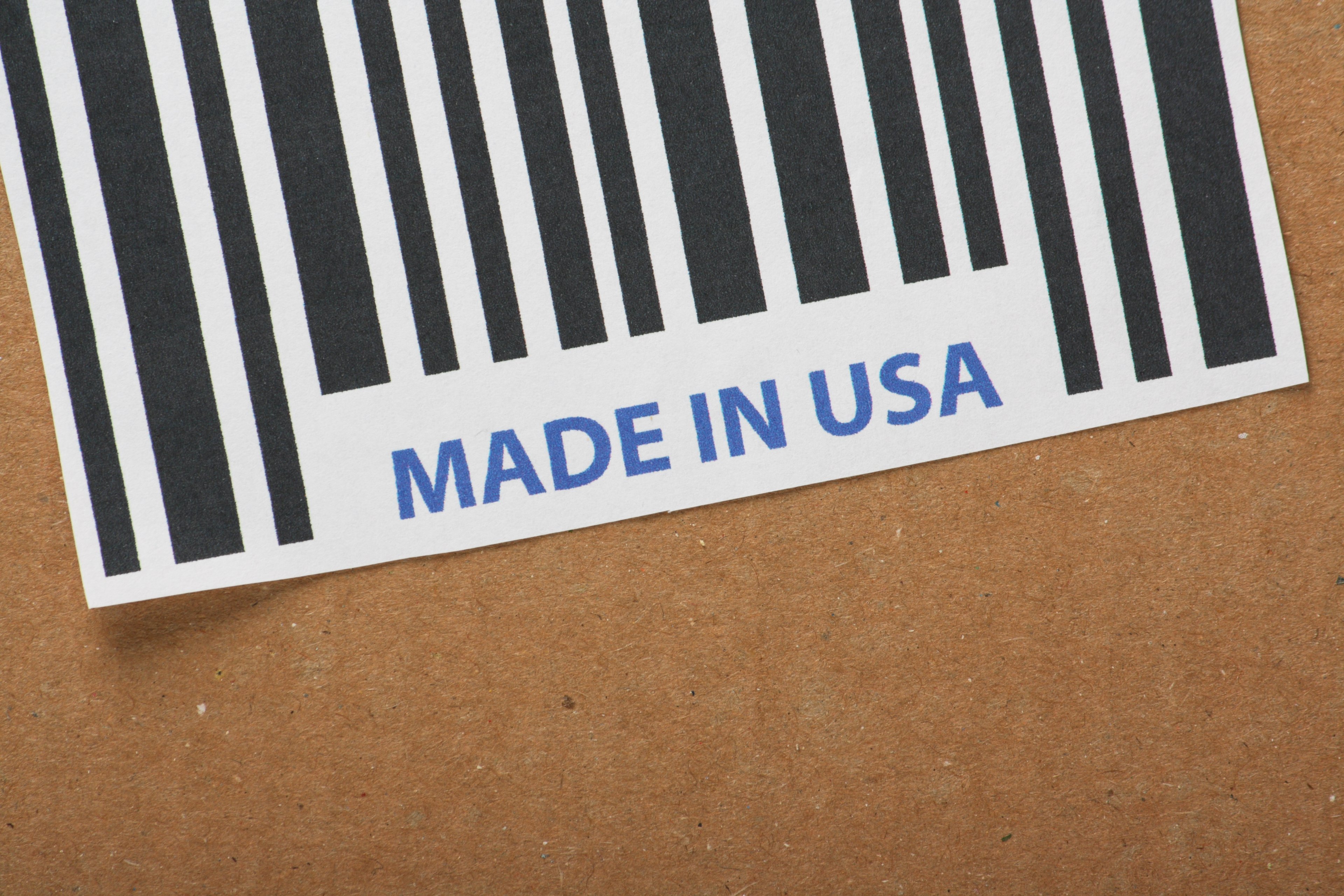 A made in USA label on a box