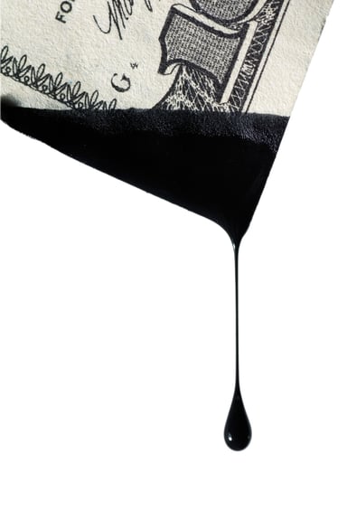 oil drip hundred dollar bill