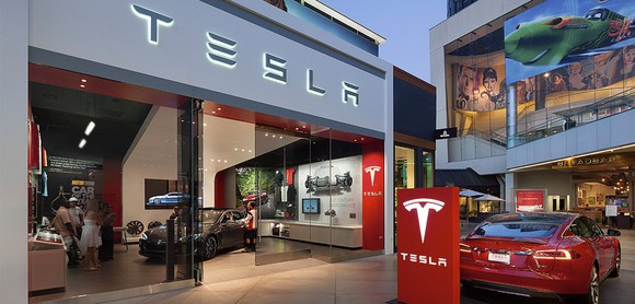 Front of a Tesla show room