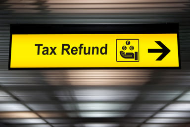 Tax refund sign