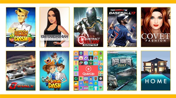 A collection of Glu Mobile's titles.