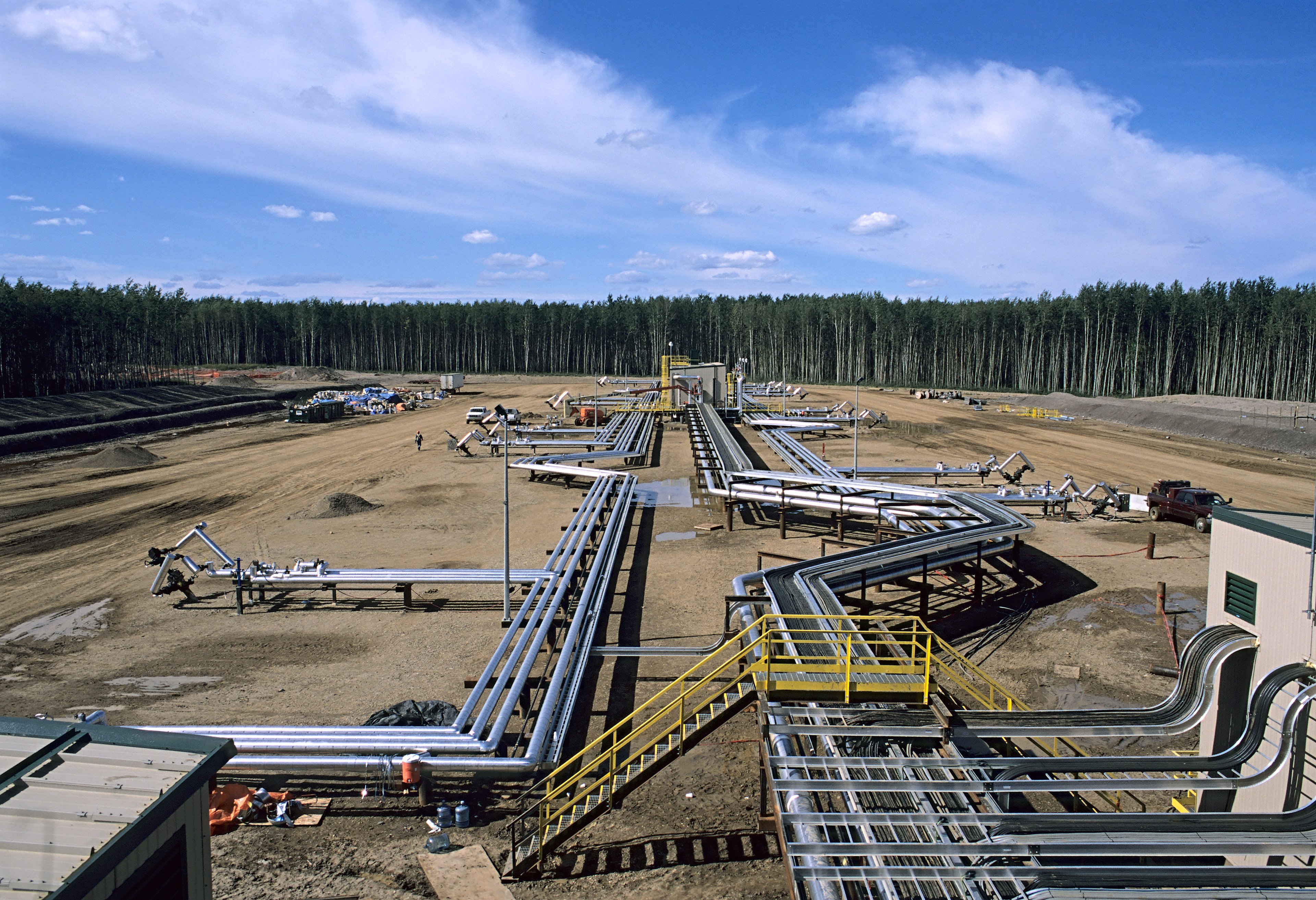 An oil sands production field in Canada. 