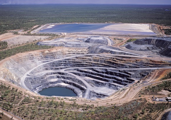 An open pit uranium mine.