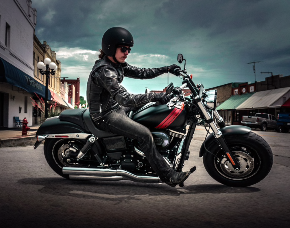 A Harley-Davidson Dark Custom motorcycle