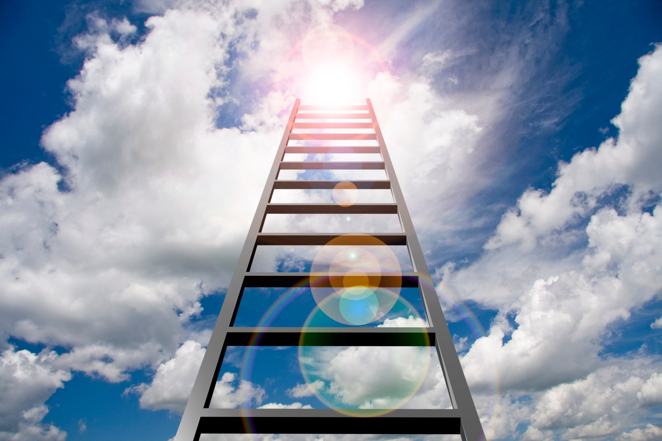 Ladder pointing toward the sky.