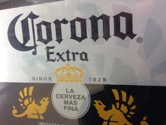 A case of Corona beer