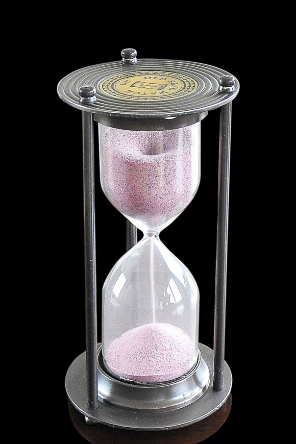 Hourglass with time running out