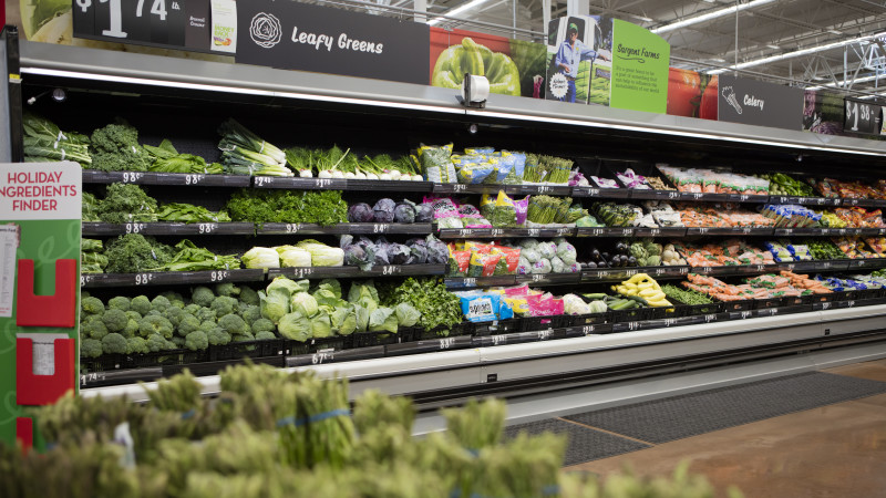 The produce section at a Wal-Mart