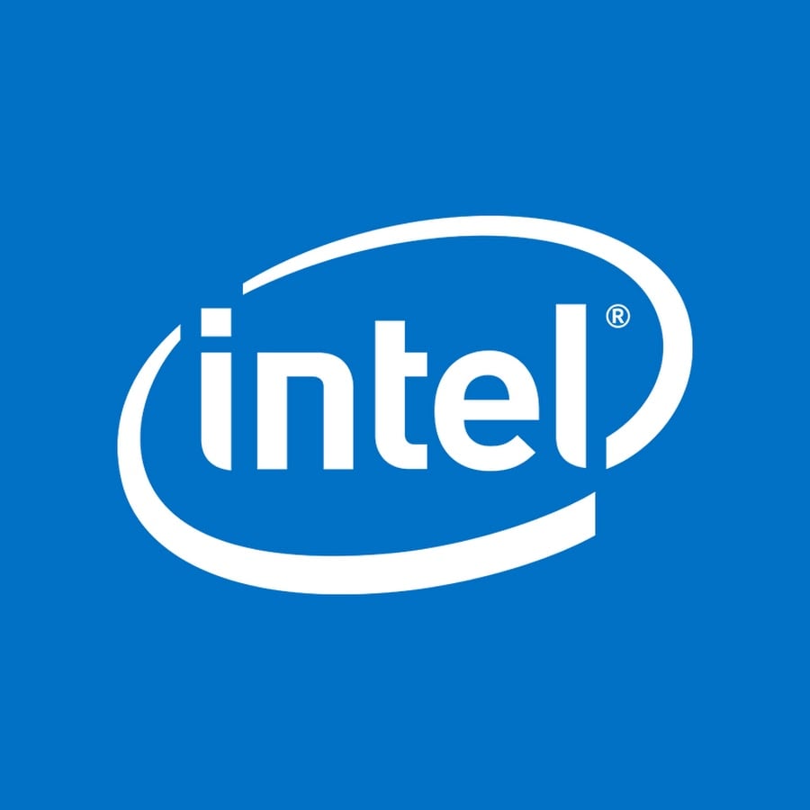 The iconic Intel logo.