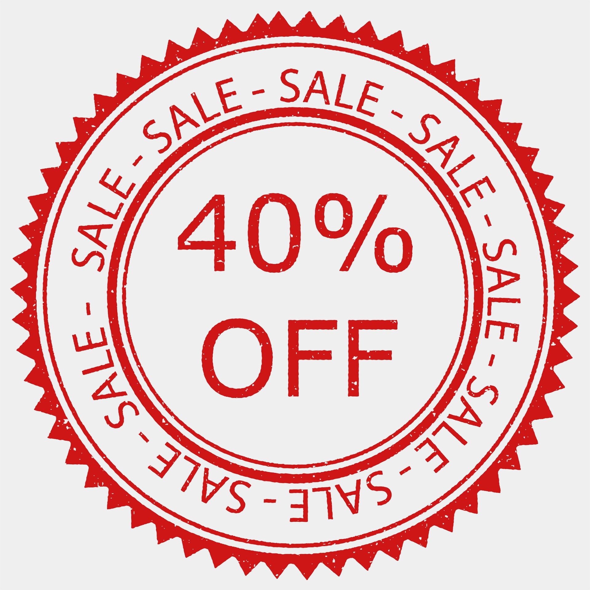 A 40% off sale sign