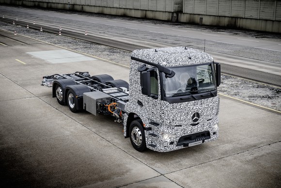 A prototype Daimler electric truck.