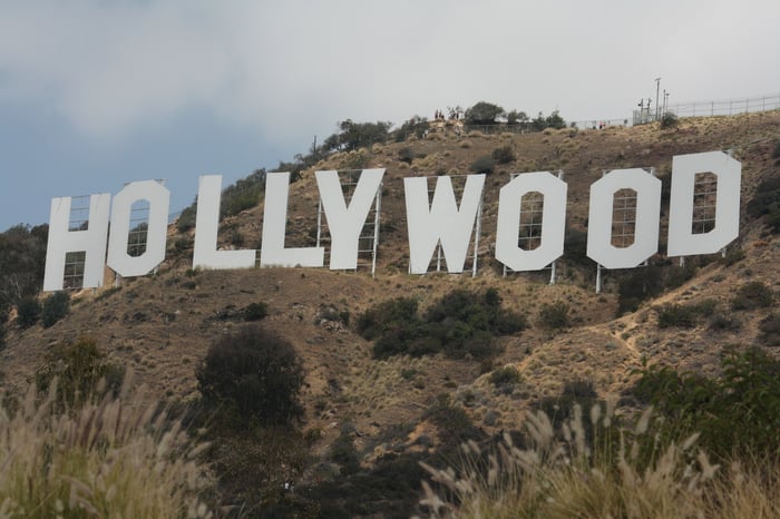 Hollywood sign in the hills above Hollywood.