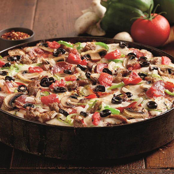A BJ's pan pizza