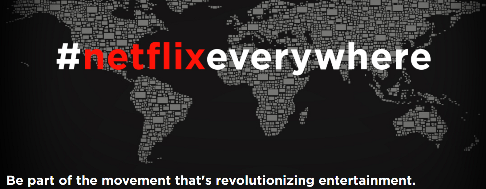 A map showing all the countries where Netflix is available