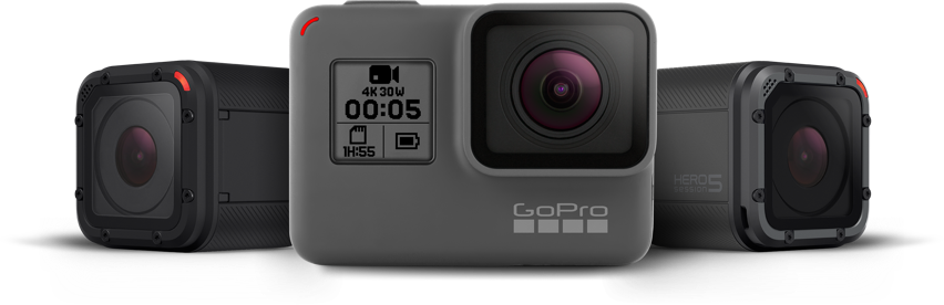 GoPro's HERO5 Session, HERO5 Black, and HERO4 Session cameras.