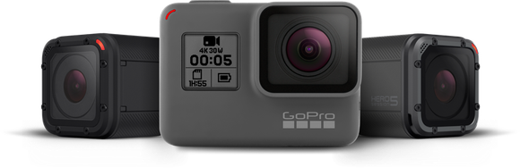GoPro's HERO5 Session, HERO5 Black, and HERO4 Session cameras.