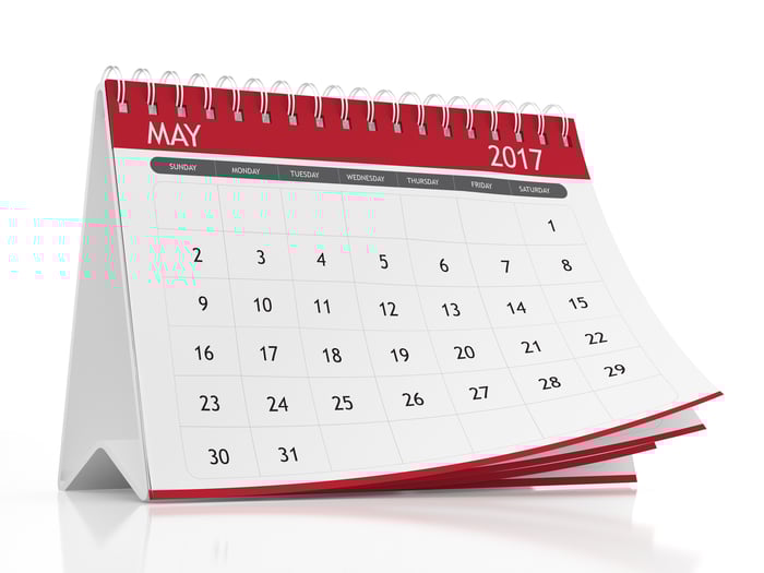 May 2017 desktop calendar