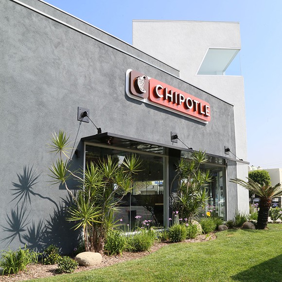 The exterior of a Chipotle restaurant