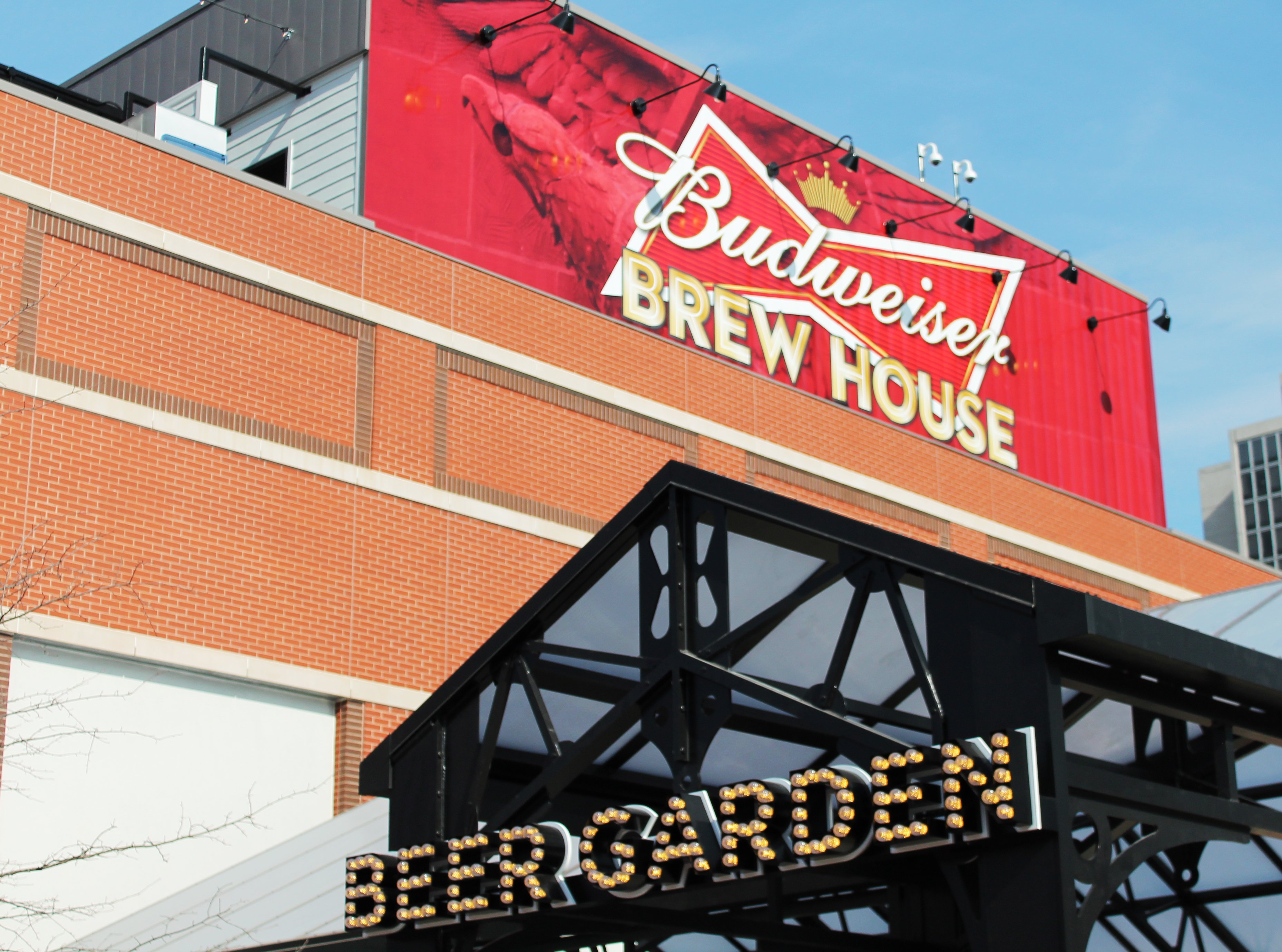Budweiser brew house and beer garden.