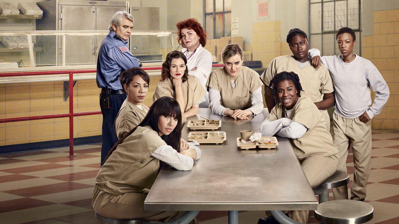 The main cast of "Orange Is the New Black," in character.